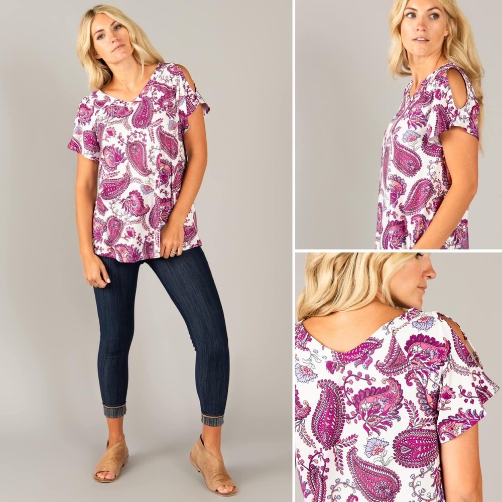 Agnes & Dora Cold Shoulder Love Top